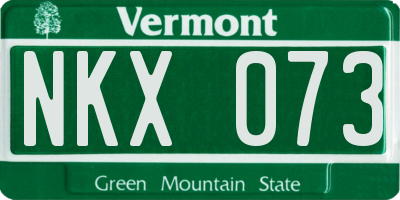 VT license plate NKX073