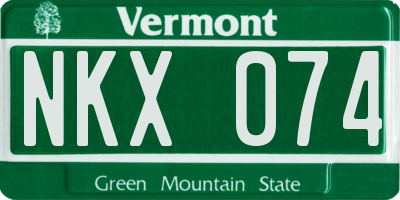 VT license plate NKX074