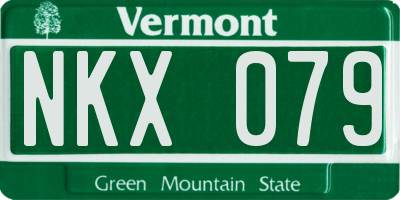 VT license plate NKX079