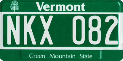 VT license plate NKX082