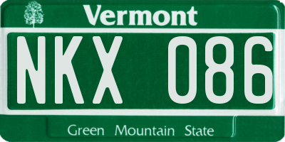 VT license plate NKX086
