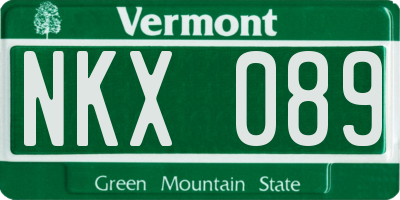VT license plate NKX089