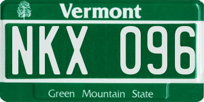 VT license plate NKX096