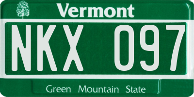 VT license plate NKX097