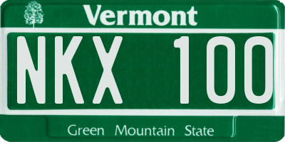 VT license plate NKX100
