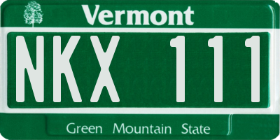 VT license plate NKX111