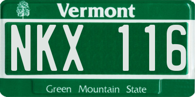 VT license plate NKX116