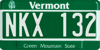 VT license plate NKX132