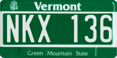 VT license plate NKX136