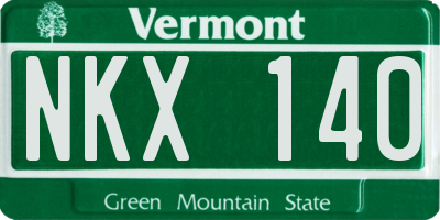 VT license plate NKX140