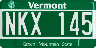 VT license plate NKX145