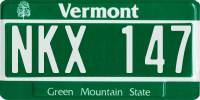 VT license plate NKX147