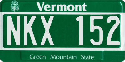 VT license plate NKX152