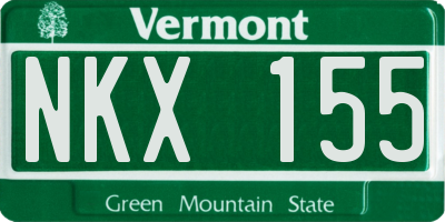 VT license plate NKX155