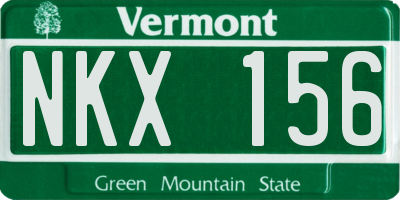 VT license plate NKX156