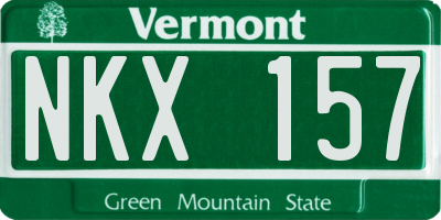 VT license plate NKX157