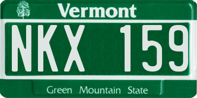 VT license plate NKX159