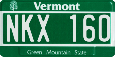 VT license plate NKX160