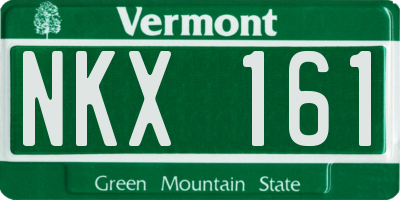 VT license plate NKX161