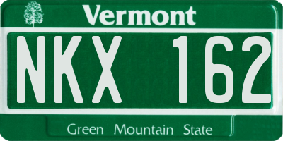 VT license plate NKX162