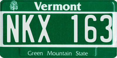 VT license plate NKX163