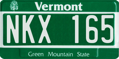 VT license plate NKX165