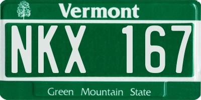 VT license plate NKX167