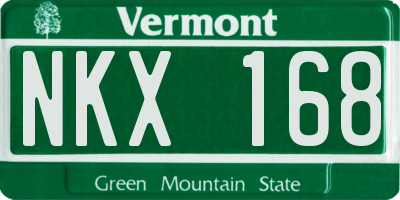VT license plate NKX168
