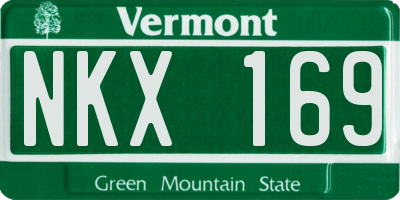 VT license plate NKX169