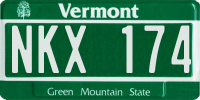 VT license plate NKX174