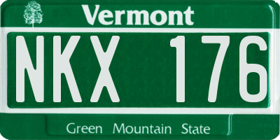 VT license plate NKX176