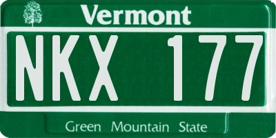 VT license plate NKX177