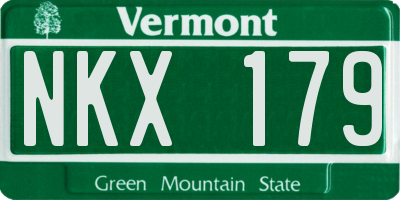 VT license plate NKX179