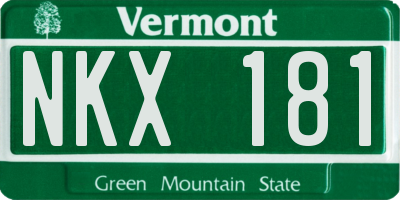 VT license plate NKX181
