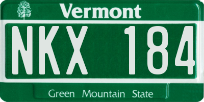 VT license plate NKX184