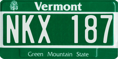 VT license plate NKX187
