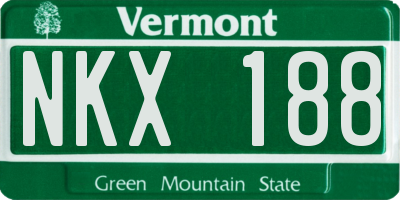 VT license plate NKX188