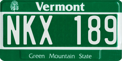 VT license plate NKX189