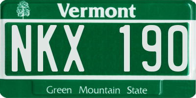 VT license plate NKX190