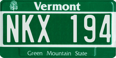 VT license plate NKX194