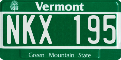 VT license plate NKX195