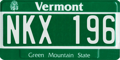 VT license plate NKX196