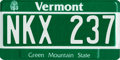 VT license plate NKX237