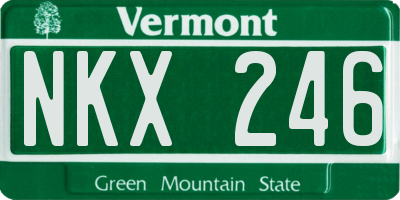 VT license plate NKX246