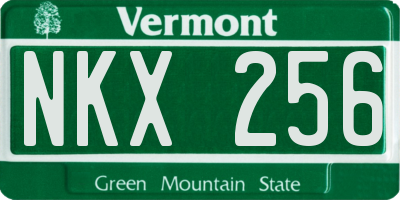 VT license plate NKX256