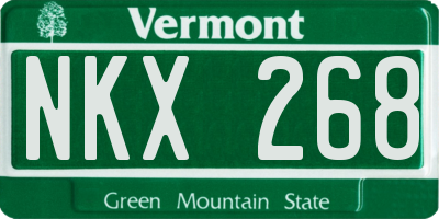VT license plate NKX268