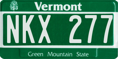 VT license plate NKX277