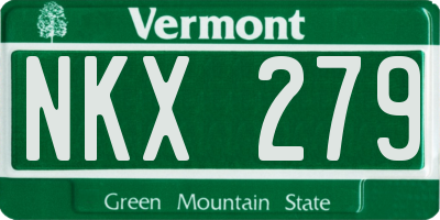 VT license plate NKX279