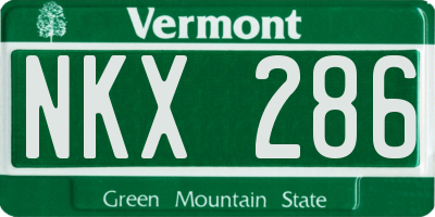 VT license plate NKX286