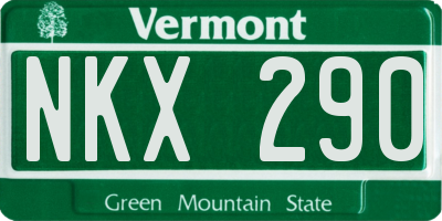 VT license plate NKX290